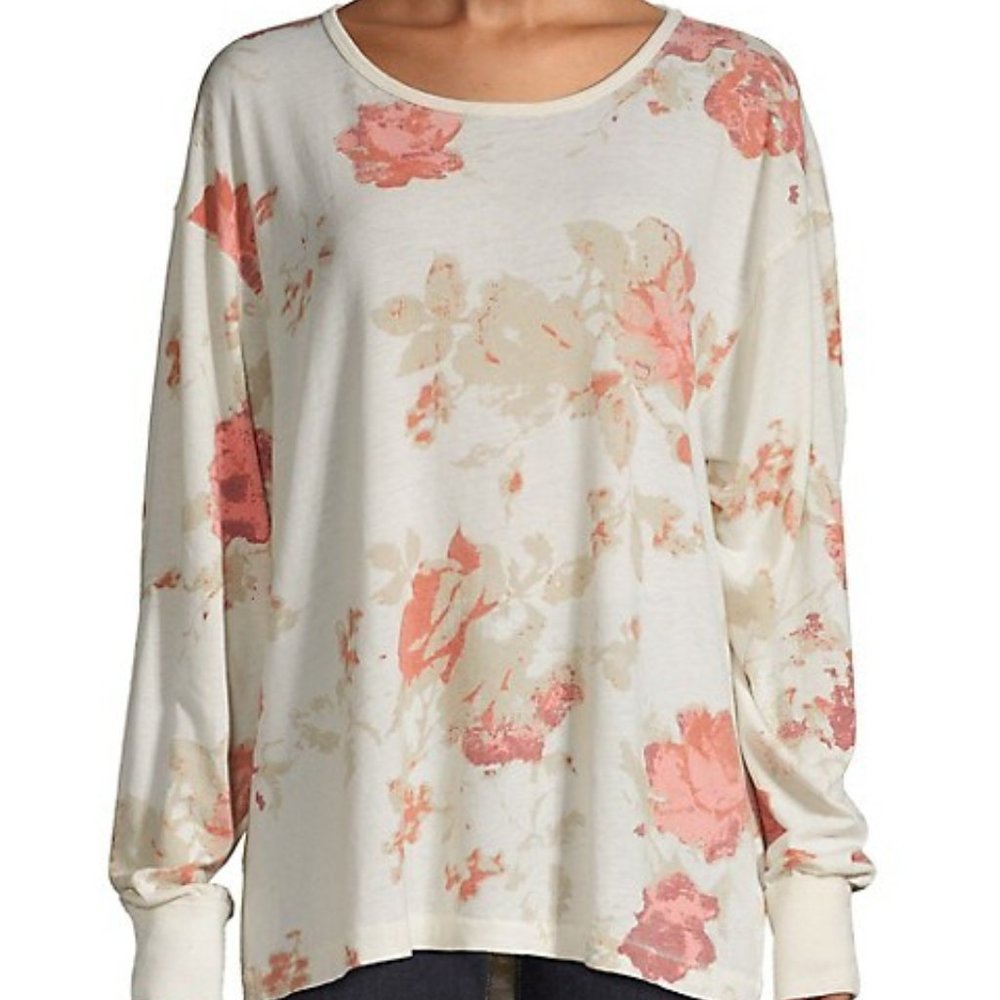 Arielle Ivory Floral Print Long Sleeve Top
